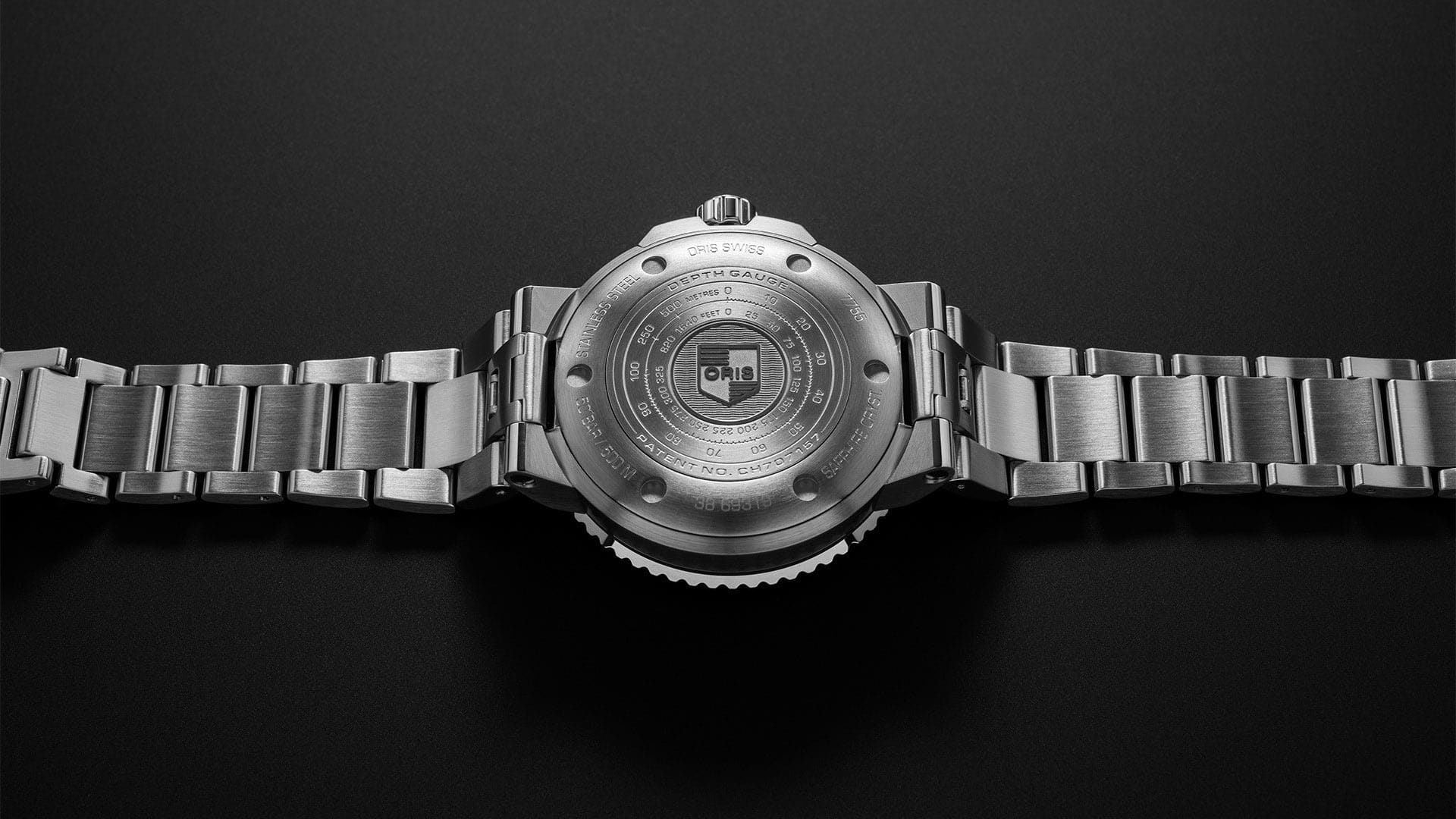 Оригинальные часы Oris Oris Aquis Depth Gauge 01 733 7755 4154-Set MB механические калибр механизма 733 общий вид